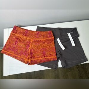NWT I AM BECOMING Orange Print and Gray Athletic Shorts Bundle Size M (8)